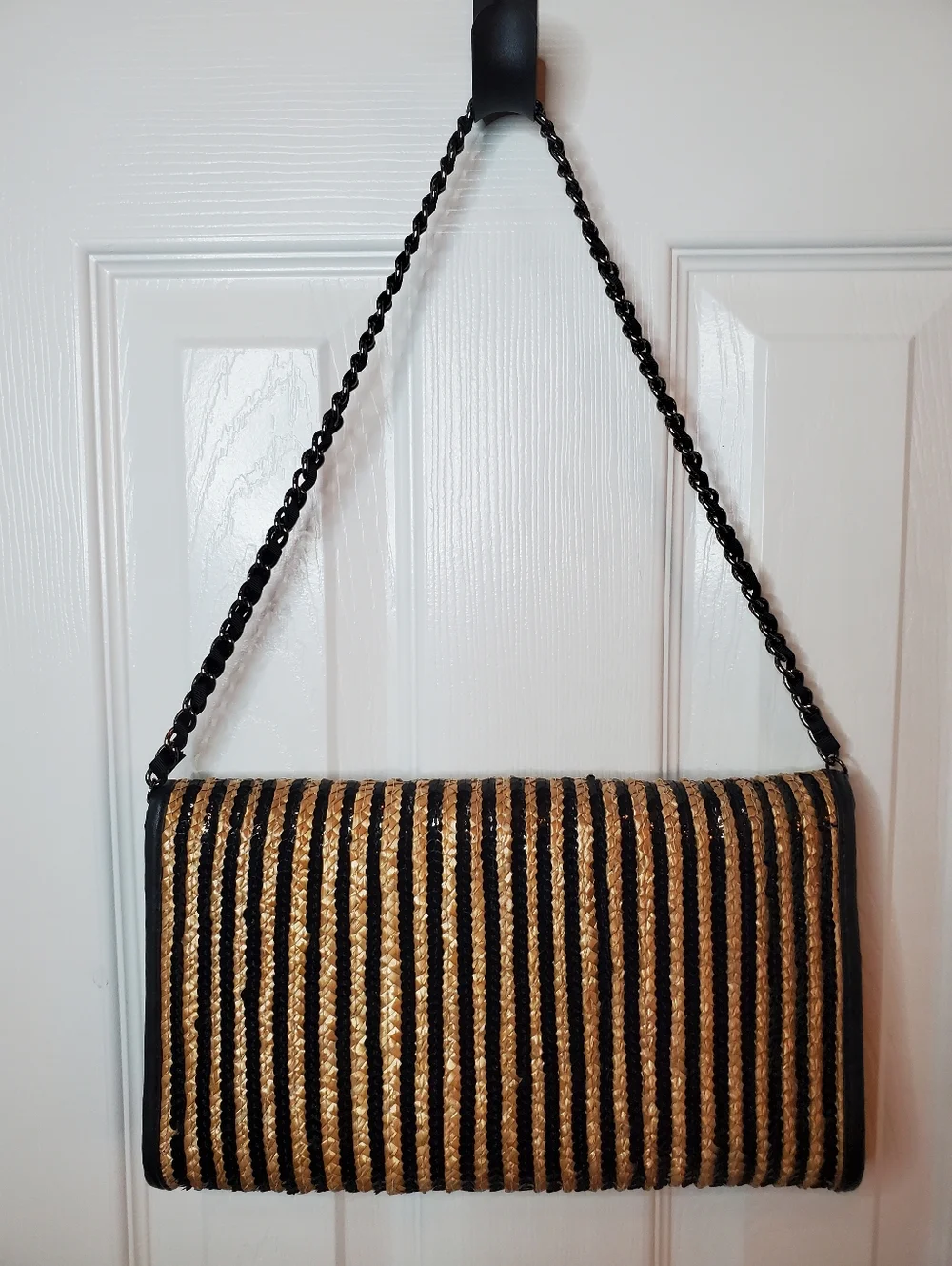 Chico's Straw Sequin Clutch & Vintage Beaded Pouch Bundle